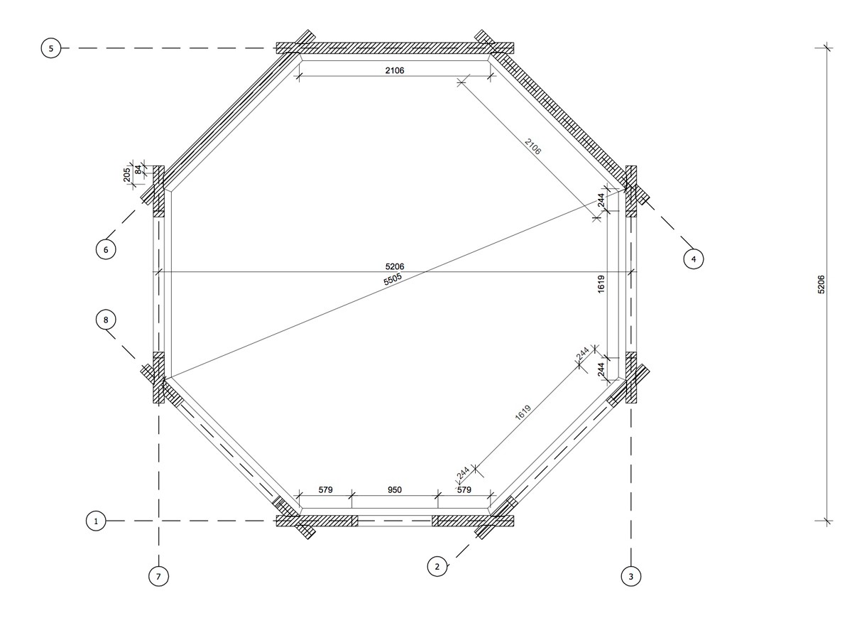 Чертежи 8 гранной беседки